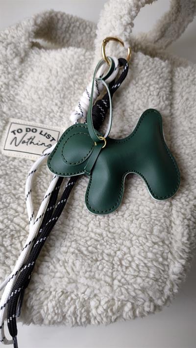 Deri Köpek Figür Sallantılı Çanta Aksesuarı 