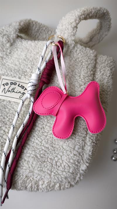 Deri Köpek Figür Sallantılı Çanta Aksesuarı 