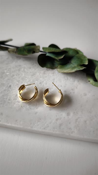 Dolamalı Çoklu Görünüm Minimal Halka Küpe