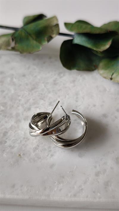 Dolamalı Çoklu Görünüm Minimal Halka Küpe