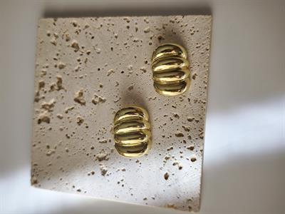 Gold Üçlü Görünümlü Sarmal Küpe