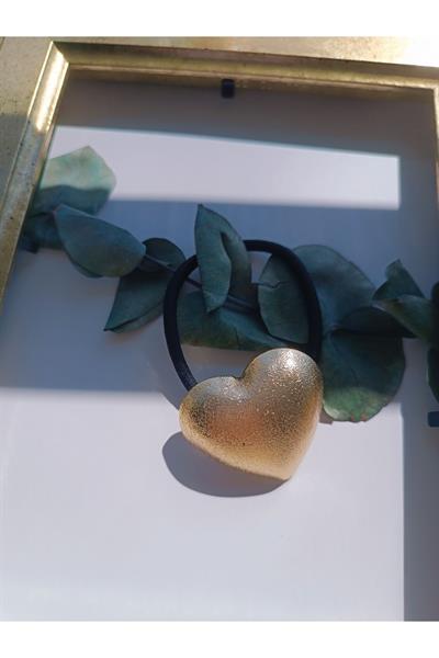 Gold ve Silver Puff Kalp Lastik Toka