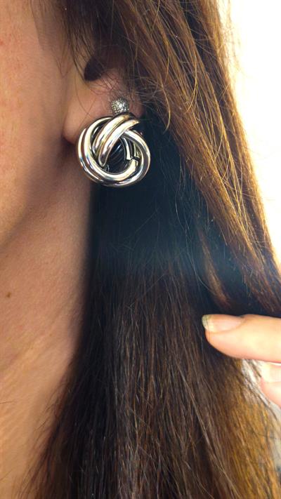 İçiçe Sarmalı Marka Model Topçuk Küpe