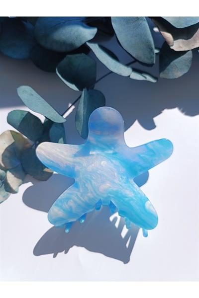 Kadın Deniz Yıldızı Renk Seçenekli Hareli Parlak Mandal Toka