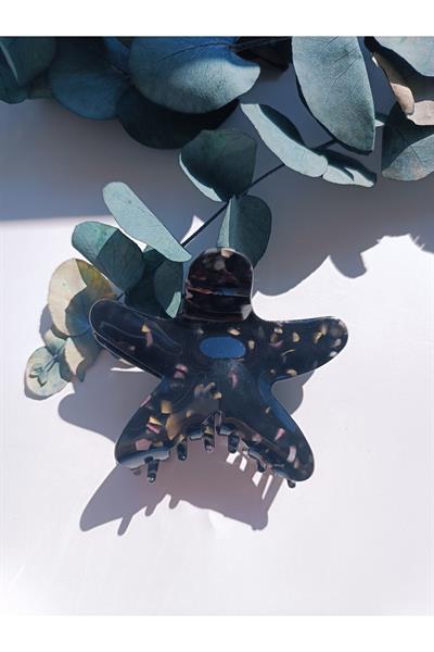 Kadın Deniz Yıldızı Renk Seçenekli Hareli Parlak Mandal Toka