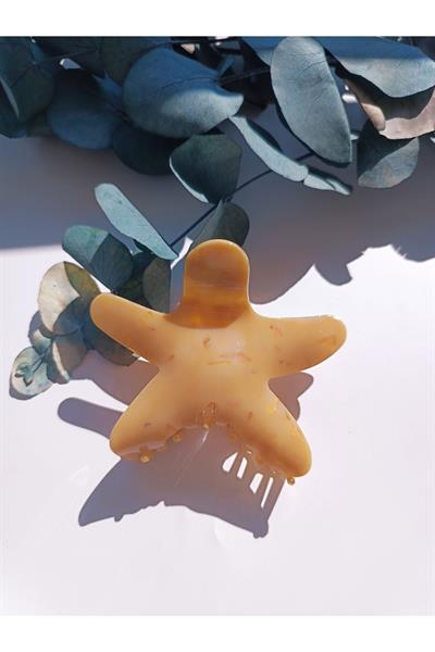 Kadın Deniz Yıldızı Renk Seçenekli Hareli Parlak Mandal Toka