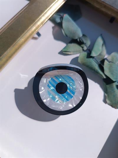 Kahve Çerçeveli Hareli Göz Mandal Toka