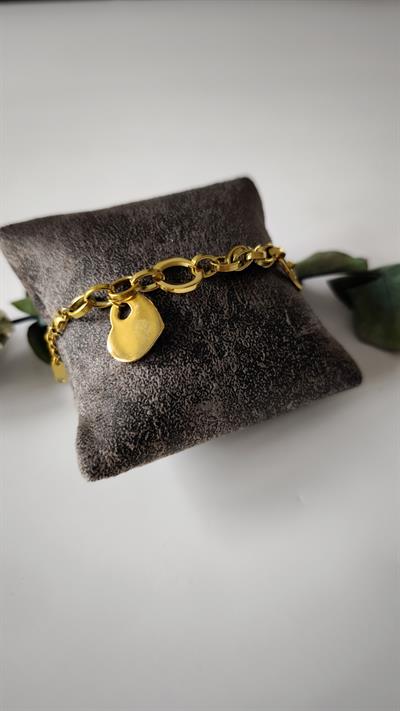 Kalp Figürlü Zincir Bileklik
