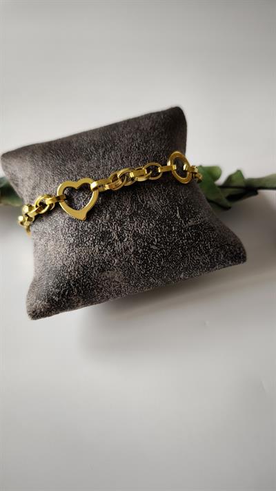 Kalp Figürlü Zincir Bileklik