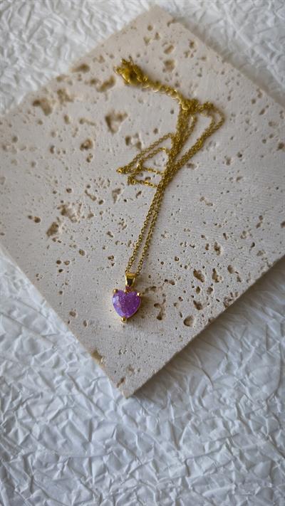 Kalp Şekil Renkli Uç Kolye