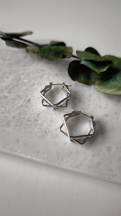 Kare Model 3lü Görünüm Küpe