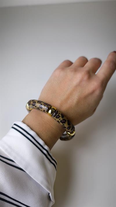 Kemik Gold Detay Bordo Lastikli Bileklik