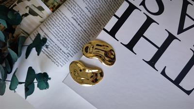 Özel Seri Bombeli Kenar Oval Plaka Küpe