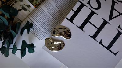 Özel Seri Bombeli Kenar Oval Plaka Küpe