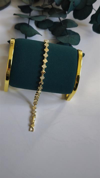 Özel Seri Gömme Taşlı Yonca Model Bileklik