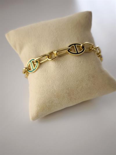 Özel Seri Halka Geçmeli İki renk Figürlü  Zincir Bileklik