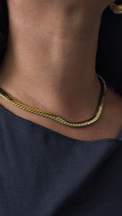 Özel Seri Kalın Yılan Zincir Kolye