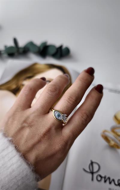 Özel Seri Oval Taşlı Kirpikli Göz Figür Ayarlanabilir Yüzük 