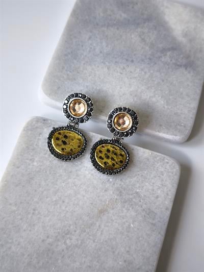 Özel Seri Parlak Taş Detaylı Dokulu Küpe