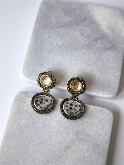 Özel Seri Parlak Taş Detaylı Dokulu Küpe