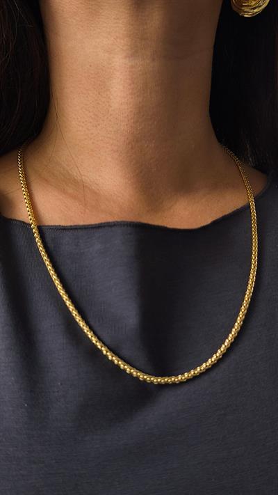 Özel Seri Sık Halka Geçmeli Zincir Kalın Zincir Kolye ( 60 Cm ) 