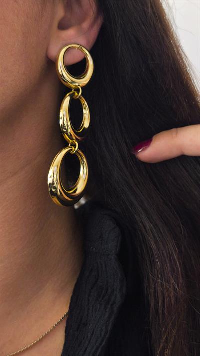 Özel Seri Üçlü Halka Model Küpe