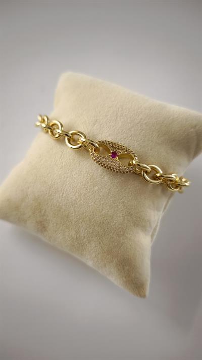 Özel Seri Zirkon Taşlı Pembe Taş Detay Bileklik