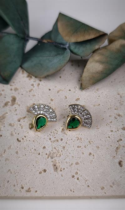 Özel Seri Zirkon Taşlı Renkli Taş Detaylı Minimal Küpe