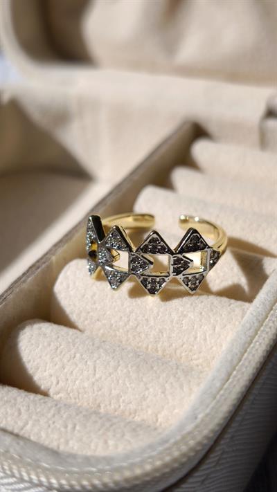 Özel Seri Zirkon Taşlı Zincir Model Ayarlanabilir Yüzük 