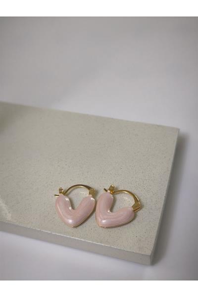 Parlak Yüzeyli Renk seçenekli Kalp Minimal Küpe