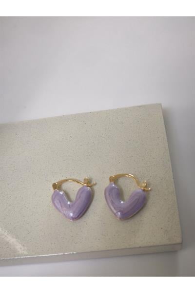 Parlak Yüzeyli Renk seçenekli Kalp Minimal Küpe