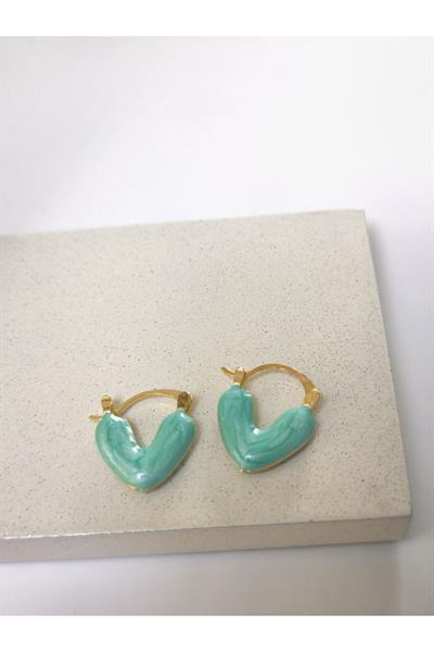 Parlak Yüzeyli Renk seçenekli Kalp Minimal Küpe