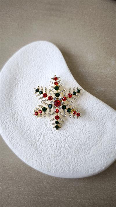 Renkli Taşlı Kartanesi Broş