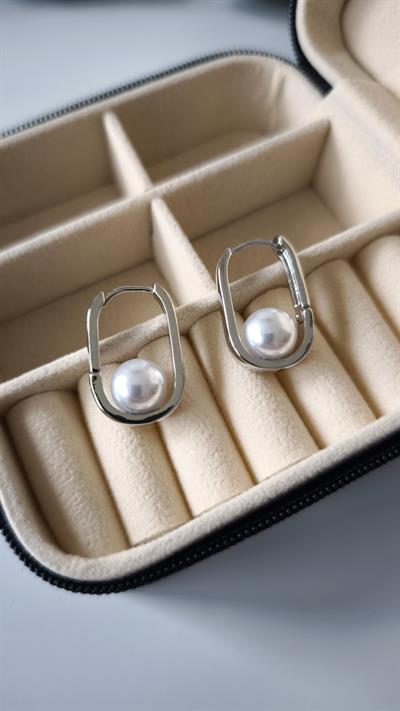 Top İnci Detaylı Minimal Küpe 