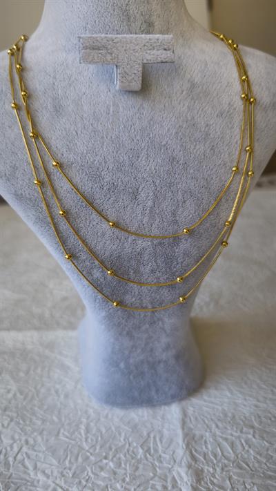 Topçuk Zincir 3 Lü Kolye