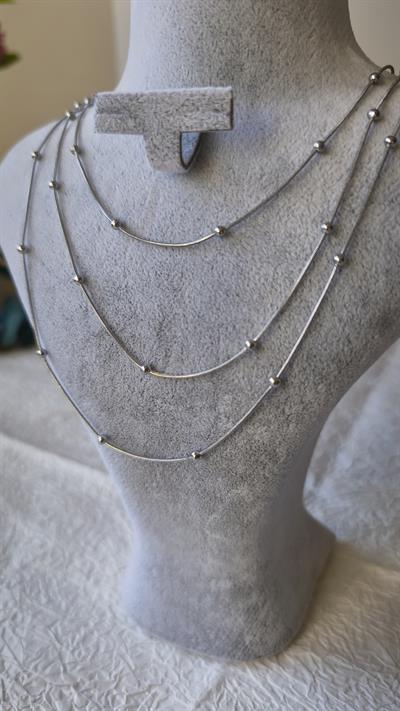 Topçuk Zincir 3 Lü Kolye