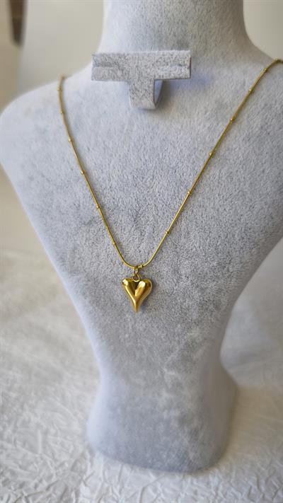 Topçuk Zincir Kalp Uçlu Kolye