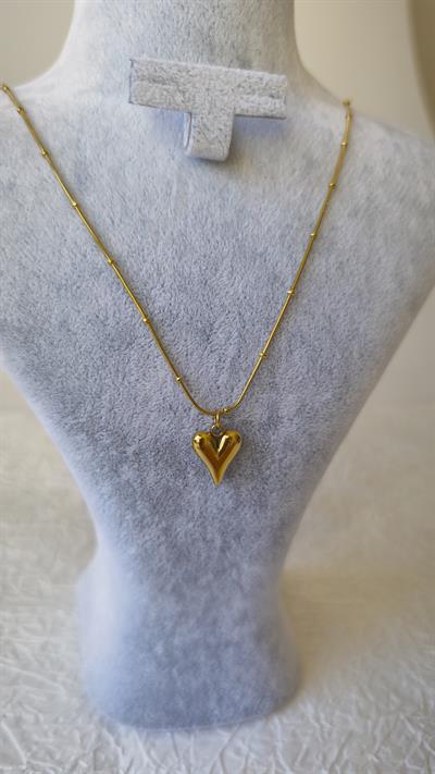 Topçuk Zincir Kalp Uçlu Kolye