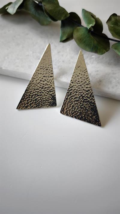 Üçgen Model Dövme Desen Büyük Küpe