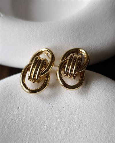 Üçlü plaka Sarmalı İkili Halka Küpe