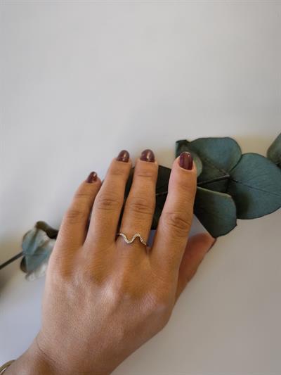 Zigzag Model Zirkon Taş Ayarlanabilir Silver Yüzük