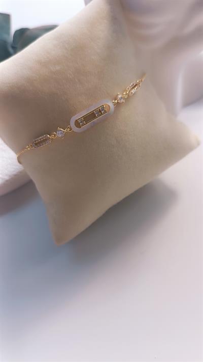 Zirkon Taşlı Figürlü Ayarlanabilir Bileklik