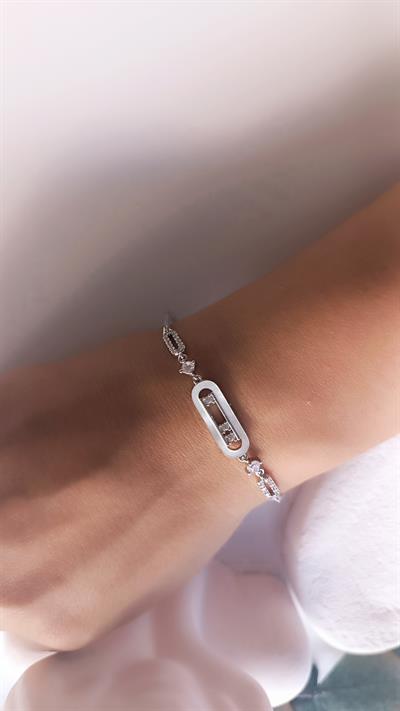 Zirkon Taşlı Figürlü Ayarlanabilir Bileklik