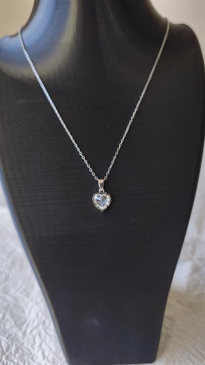Zirkon Taşlı Kalp Uç Kolye