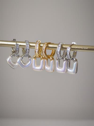 Zirkon Taşlı Yanar dönerli Kaplamalı Minimal Küpe