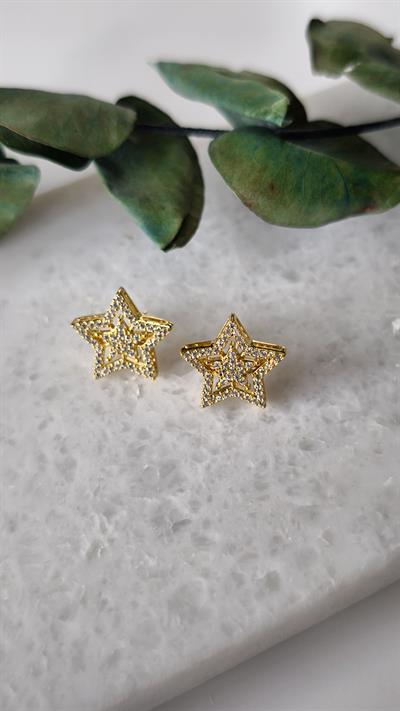 Zirkon Taşlı Yıldız Küpe