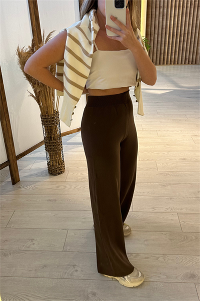 Basic Kahverengi Triko Pantolon
