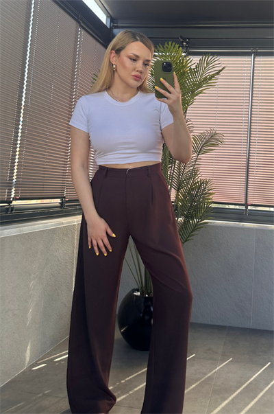 Beyaz Yarım Kollu Slim Basic Crop 