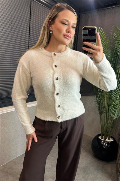Ekru Premium Yumoş Hırka