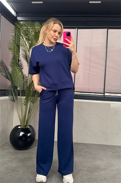 Lacivert Basic Marka Model Yarım Kollu Takım